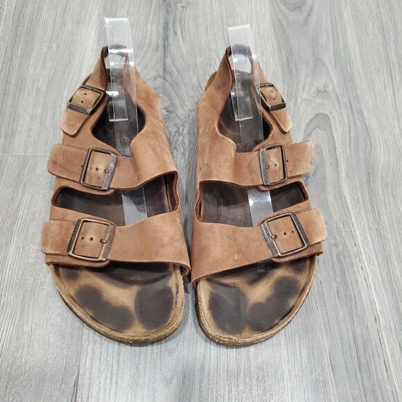 Birkenstock Milano Sandal 43/ 9.5 Brown Buckle Cork Comfort Gorpcore Granola - Picture 1 of 6
